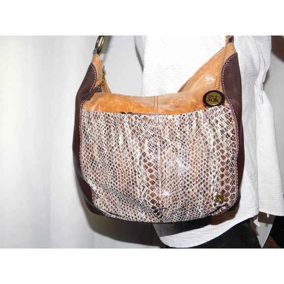 The Sak Handbags - The Sak Iris Shoulder Leather Shoulder Handbag Color Block